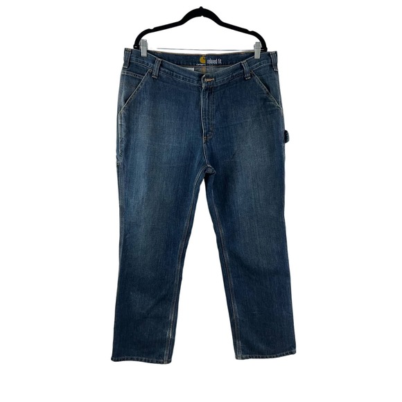 Carhartt Other - Carhartt Size 38x30 Relaxed Fit Holter Dungaree Blue Jeans 103327-966 RN 14806
